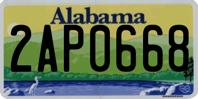AL license plate 2AP0668