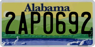 AL license plate 2AP0692