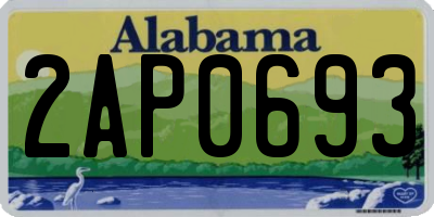AL license plate 2AP0693