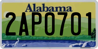 AL license plate 2AP0701