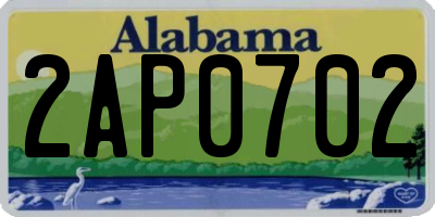 AL license plate 2AP0702