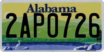 AL license plate 2AP0726