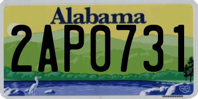 AL license plate 2AP0731