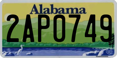AL license plate 2AP0749