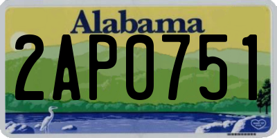 AL license plate 2AP0751