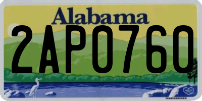 AL license plate 2AP0760