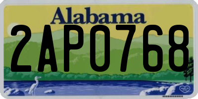 AL license plate 2AP0768
