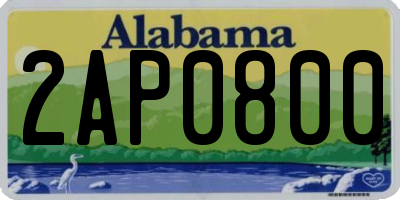 AL license plate 2AP0800