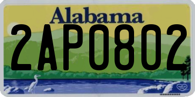 AL license plate 2AP0802