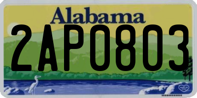 AL license plate 2AP0803