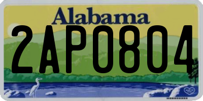 AL license plate 2AP0804