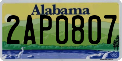 AL license plate 2AP0807