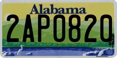 AL license plate 2AP0820