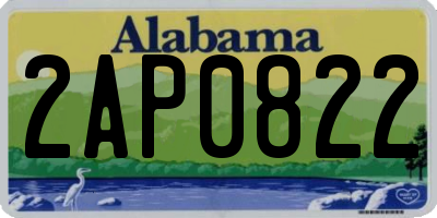 AL license plate 2AP0822