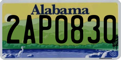 AL license plate 2AP0830