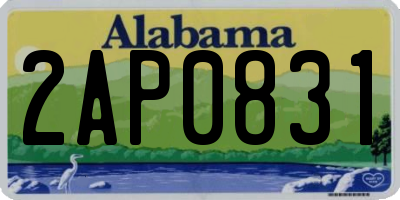AL license plate 2AP0831