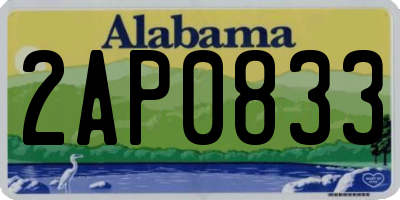 AL license plate 2AP0833