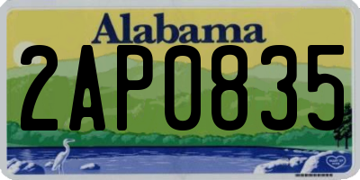 AL license plate 2AP0835