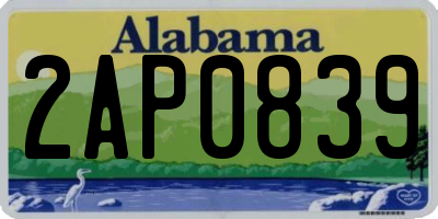 AL license plate 2AP0839