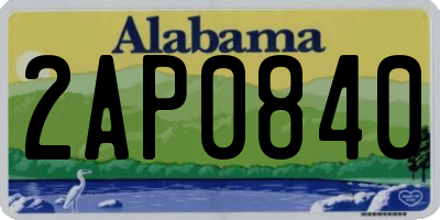 AL license plate 2AP0840