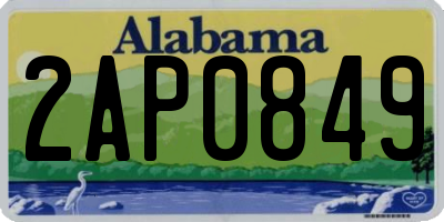 AL license plate 2AP0849