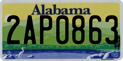 AL license plate 2AP0863