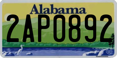 AL license plate 2AP0892