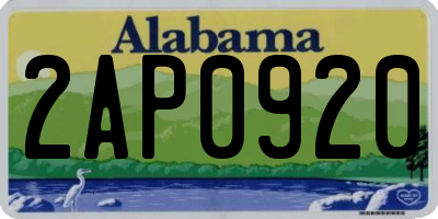 AL license plate 2AP0920