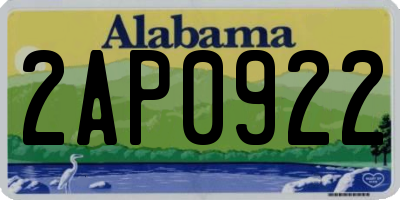 AL license plate 2AP0922