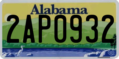 AL license plate 2AP0932