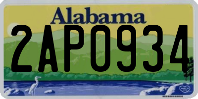 AL license plate 2AP0934