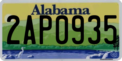 AL license plate 2AP0935