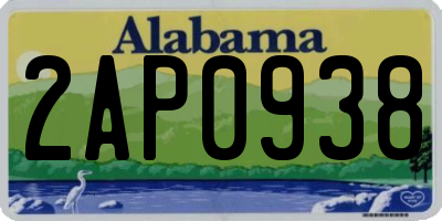 AL license plate 2AP0938