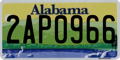AL license plate 2AP0966