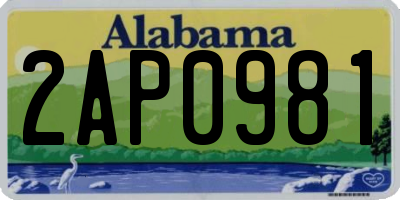 AL license plate 2AP0981