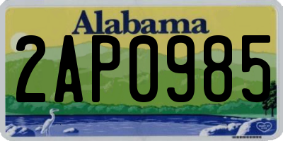 AL license plate 2AP0985