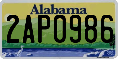 AL license plate 2AP0986