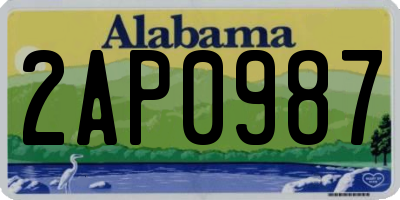 AL license plate 2AP0987