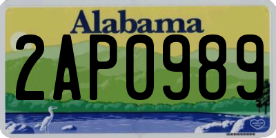 AL license plate 2AP0989