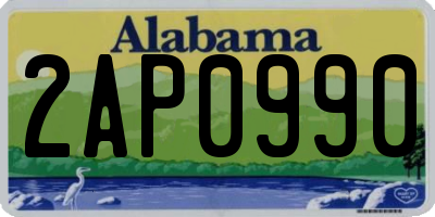AL license plate 2AP0990