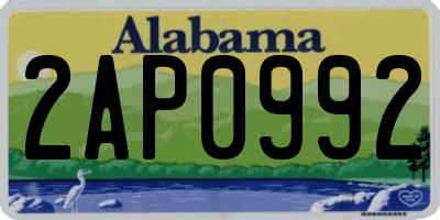 AL license plate 2AP0992