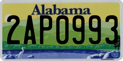 AL license plate 2AP0993