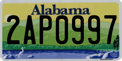 AL license plate 2AP0997