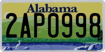 AL license plate 2AP0998