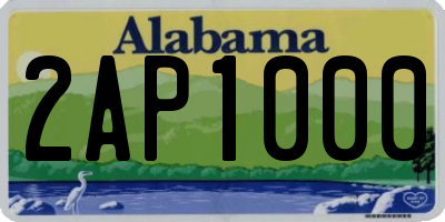 AL license plate 2AP1000
