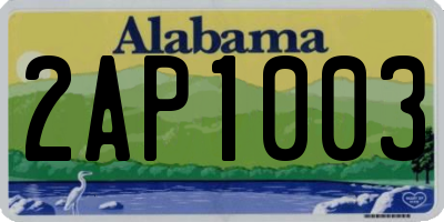 AL license plate 2AP1003