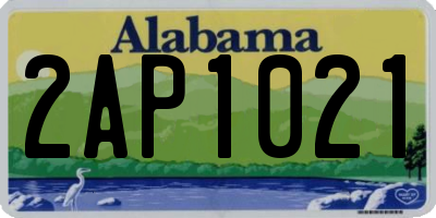 AL license plate 2AP1021