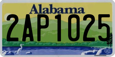 AL license plate 2AP1025