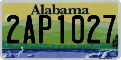 AL license plate 2AP1027
