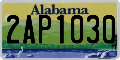 AL license plate 2AP1030